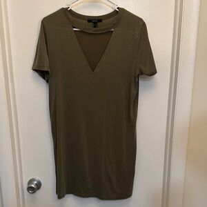 Forever 21 Olive Green Crew Neck Top